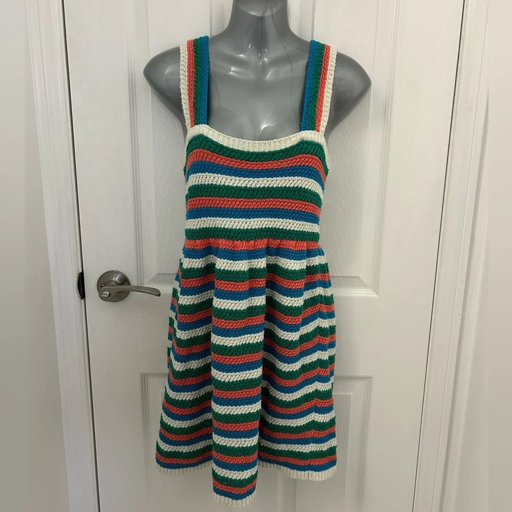 zara striped knit mini dress STRIPED KNIT MINI DRESS - Multicolored